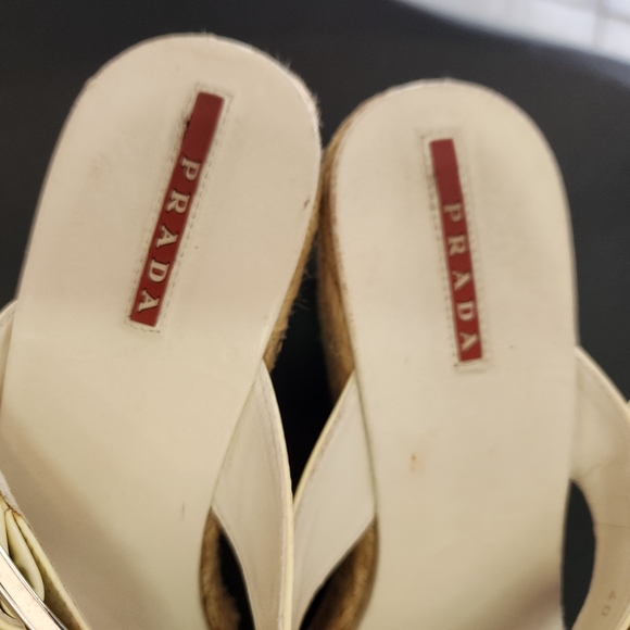 Prada wedge sandal.Calzature Donna. Patent leather with rope weave wedge size 40 - Picture 8 of 16
